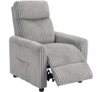 HomCom Sillón Relax Reclinable Manual, tapizado en pana, reposapiés, acolchado, marrón 73x86x100 cm