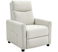 HOMCOM Sillón Relax Reclinable para TV con Muelles Ensacados para Salón Blanco Crema Aosom España