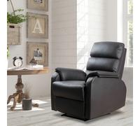 HOMCOM Sillón Relax Reclinable Manual Tapizado en PU con Reposapiés Retráctil Extra Acolchado para Salón Oficina Dormitorio Aosom España
