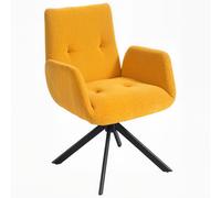 HOMCOM Sillón tapizado, sillón de acento, diseño moderno, giratorio, hasta 120 kg, Amarillo Aosom España