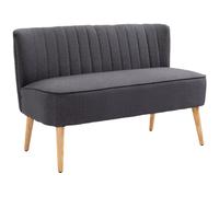 HOMCOM Sofá 2 plazas, acolchado suave, tapizado de fácil cuidado, hasta 220 kg, 117 x 56,5 x 77 cm, Gris oscuro