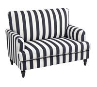 HOMCOM Sofá 2 Plazas con Asiento Amplio en Terciopelo a Rayas con Muelles en S Sillón de Salón 115x82x82 cm Negro y Blanco Aosom España