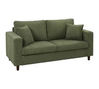 HOMCOM Sofá 2 Plazas en Terciopelo Acanalado Asiento Amplio y Profundo Reposabrazos Anchos para Salón 170x80x82 cm Verde Aosom España
