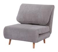 HOMCOM Sofá Cama 2 en 1, Sillón Cama, Colchón Plegable Ajustable, Cama de Invitados, Chaise Longue con Aspecto de Pana, para Dormitorio, Salón, Gris Claro 82 x 89 x 83 cm Light gray 82l x 89a x 83h cm