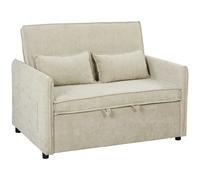 HOMCOM Sofá Cama 2 Plazas, Sofá-Cama 3 en 1 Terciopelo 137 cm, Respaldo Ajustable, Asiento Amplio, 2 Cojines, Verde