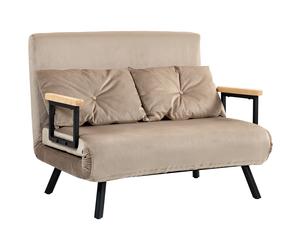 HOMCOM Sofá cama, cama plegable con función de cama, sillón relax con cojín trasero, sofá tapizado con respaldo regulable, aspecto terciopelo, 102 x 73 x 81 cm, marrón claro Brown 102l x 73a x 81h cm