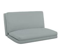 HOMCOM Sofá cama convertible 2 plazas, sofá de suelo, colchón plegable de 4 partes, aspecto de tela y longitud en cm, carga 240Kg, para salón, dormitorio y escritorio, gris claro