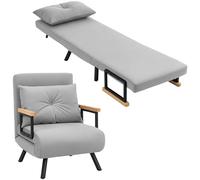HOMCOM Sofá Cama de 1 Plaza 4 en 1 Plegable 63x73x81cm Gris Claro