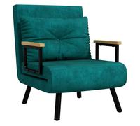 Homcom sofá cama de 1 plaza 4 en 1, sofá cama plegable tapizado en terciopelo con respaldo ajustable de 5 niveles y almohada acolchada, para oficina, dormitorio, salón, 63x73x81 cm, verde