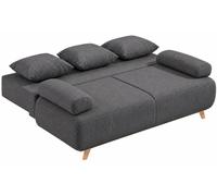 HOMCOM: Sofá cama de 188x140 cm, sofá de 3 plazas con función de cama, espacio de almacenamiento, color gris