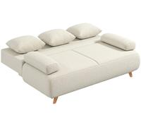 HOMCOM: Sofá cama de 188x140 cm, sofá de 3 plazas con función de cama y espacio de almacenamiento, color beige