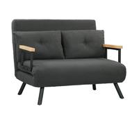 Homcom sofá cama de 2 plazas 4 en 1 sofá cama plegable tapizado en borreguito con respaldo ajustable de 5 niveles y almohadas acolchadas para oficina dormitorio salón 102x73x81 cm gris oscuro 81 cm