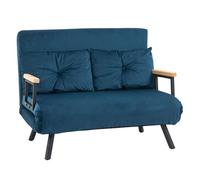 HomCom Sofá cama convertible Poliéster, espuma y acero 102x73x81 cm Azul