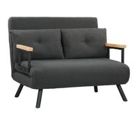 HOMCOM Sofá Cama de 2 Plazas Sofá Cama Plegable Tapizado en Terciopelo con Respaldo Ajustable de 5 Niveles y Almohadas Acolchadas para Oficina Dormitorio Salón 102x73x81 cm Beige