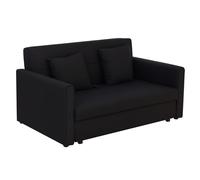 HOMCOM Sofá Cama de 2 Plazas Tapizado en Algodón con 2 Cojines Desmontables y Base de Almacenaje 152x101x81 cm Gris Carbón Aosom España