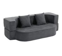 HOMCOM Sofá Cama de Suelo sin Armazón con Espuma Gruesa de Alta Densidad Asiento Amplio y Profundo Gris Oscuro Aosom España