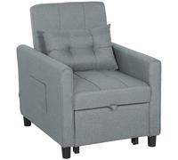 HOMCOM Sofá Cama Plegable Convertible con Respaldo Regulable y Cojín, 69x82x85 cm Gris Aosom España
