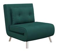 HOMCOM Sofá Cama, Sillón Plegable con Función de Cama, Sofá Individual con Almohadas, Cama de Invitados, Sofá Tapizado con Aspecto de Terciopelo, para Salón, Dormitorio, Gris Oscuro, 77 x 88 x 83 cm D