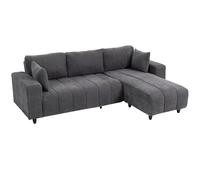 HOMCOM Sofá Chaise Longue Reversible 3 Plazas 242x156x87 cm Gris Oscuro