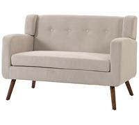HOMCOM Sofá de 2 plazas, 118 cm, con apariencia de cuerda, botones decorativos y patas de madera