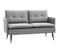 HOMCOM Sofá de 2 Plazas con 4 Cojines y Reposabrazos 139x68x80 cm Gris Azul-139x68x80 cm