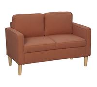 HOMCOM Sofá de 2 Plazas con Almacenamiento y Patas de Madera sólidas para la Sala de estar Dormitorio 117x63x79 cm Naranja Aosom España