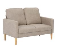 Sofá De 2 Plazas De Microfibra Homcom 130x78x85 Cm Crema