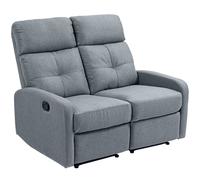 HOMCOM Sofá de 2 Plazas Reclinable Manual Sofá Relax Tapizado en Lino con Respaldo Ajustable por Separado Reposapiés Muelles Ensacados y Acolchado Grueso para Dormitorio Salón 118x95x101 cm Gris Grey