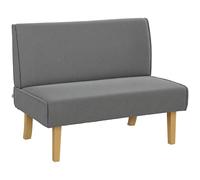 HOMCOM Sofá de 2 plazas, sofá con Aspecto de Pana, Patas de Madera, sofá tapizado, sofá Doble para Dormitorio, salón, 110 x 62 x 85 cm, Gris