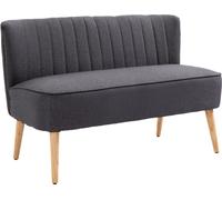 HOMCOM Sofá de 2 plazas, sofá tapizado, mueble para sentarse, sofá acolchado, sofá de relax, color gris oscuro