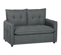 HOMCOM Sofá de 2 Plazas Tapizado en Lino 131x75x85 cm Gris Oscuro