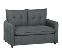 HOMCOM Sofá de 2 Plazas Tapizado en Lino 131x75x85 cm Gris Oscuro Gris Oscuro-131 x 75 x 85 cm