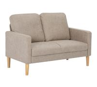 HOMCOM Sofá de 2 Plazas Moderno con Reposabrazos 130x78x85 cm Crema
