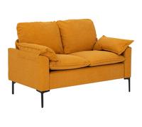 HOMCOM Sofá de 2 Plazas Tapizado en Terciopelo con Patas de Metal Reposabrazos Acolchado 130x77x84 cm Gris