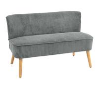 HOMCOM Sofá de 2 Plazas Tapizado Madera Poliéster tipo Terciopelo Espuma 117x56,5x77 cm Gris Aosom España