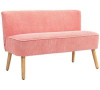HOMCOM, sofá de 2 plazas, tapizado, sofá de dos plazas, tejido tipo corduroy, color rosa