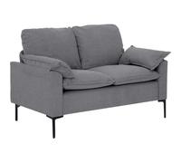HOMCOM Sofá de 2 plazas, moderno, tapizado en terciopelo, patas de metal, gris 130x77x84 cm