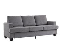 HOMCOM Sofá de 3 Plazas Sofá de Salón 213x80x90 cm Tapizado en Chenilla Acolchado Grueso Estructura de Acero Diseño Moderno para Sala de Estar Dormitorio Gris Gray