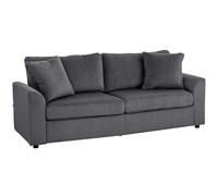 HOMCOM Sofá de 3 Plazas tapizado en pana con 2 almohadas 212x80x88 cm Gris oscuro
