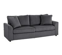 HOMCOM Sofá de 3 Plazas Tapizado en Pana con 2 Almohadas 212x80x88 cm Gris BLANCO