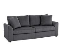 HOMCOM Sofá de 3 Plazas Tapizado en Pana con 2 Almohadas Reposabrazos y Cojín de Muelles 212x80x88 cm Gris Oscuro