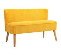 HOMCOM Sofá de dos plazas elegante diseño escandinavo marco de madera maciza hasta 150 kg 117x56,5x77 cm Amarillo Aosom España