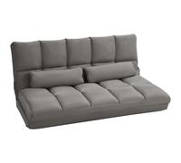 HOMCOM Sofá de Suelo 2 en 1 con Respaldo Reclinable en 7 Niveles y Cojines, 130x73x60 cm, Gris Carbón Aosom España