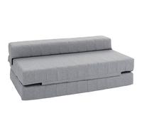 HOMCOM Sofá de suelo Sofá cama plegable 2 en 1 con aspecto de lino, para 2 personas, sofá cama tapizado con capacidad de carga de 250 kg para salón, dormitorio, gris Gray 138l x 80a x 50h cm