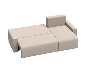 HOMCOM Sofá esquinero con cama y chaise longue reversible, sofá 3 plazas en L efecto ante, Beige