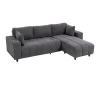 HOMCOM Sofá Modular seccional Chaise Ajustable 241cm Grande Gris carbón