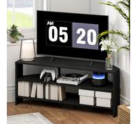 HOMCOM Soporte de TV esquinero para televisor de 47 Pulgadas, Moderno Mueble de TV con 2 estantes Abiertos para Sala de Estar, Dormitorio, Negro