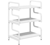 HOMCOM Soporte para Impresora de 3 Niveles con Marco Acero Estantería de Almacenamiento para Oficina Casa 55x40x77 cm Blanco