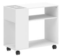 HOMCOM Soporte para impresora Mesa para impresora con compartimento dividido, estantes para oficina 70 x 34 x 60 cm Blanco Aosom España