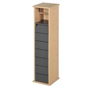 HOMCOM Soporte para papel higiénico - Soporte para papel higiénico - 2 niveles MDF gris bambú